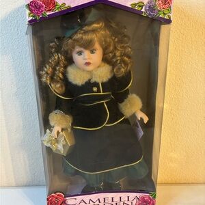 Kids Doll with Black and Gold Outfit